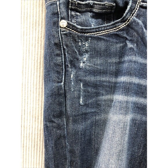 Machine Juniors Jeggings Size 9 Factory Destroyed Dark Wash - Picture 5 of 16